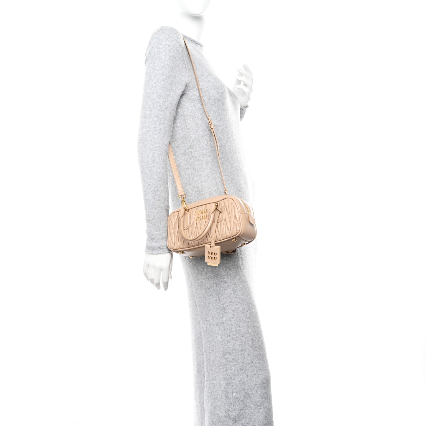 Nappa Matelasse Regular Arcadie Top Handle Bag Sabbia