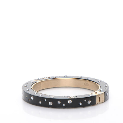 Chanel Resin Crystal CC Bangle Black Gold 3 of 6