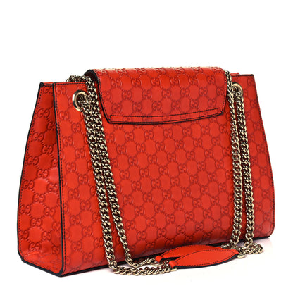 Gucci Guccissima Large Emily Chain Shoulder Bag Sun Orange 3 of 9