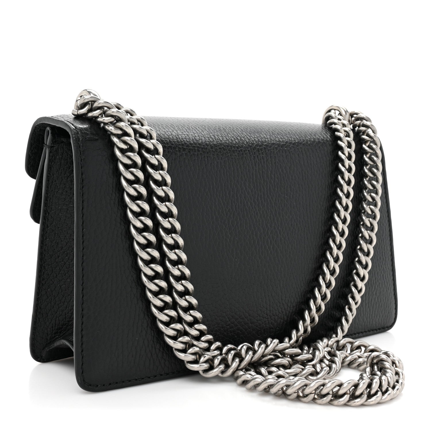 Gucci Dollar Calfskin Enamel Small Dionysus Shoulder Bag Black Electric Blue 3 of 12