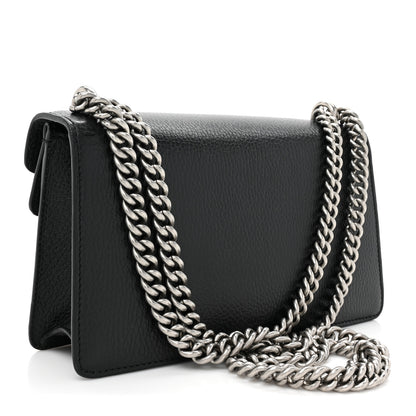 Gucci Dollar Calfskin Enamel Small Dionysus Shoulder Bag Black Electric Blue 3 of 12