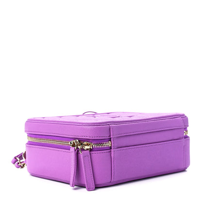 Chanel Caviar Quilted Medium CC Filigree Vanity Case Purple 4 of 11
