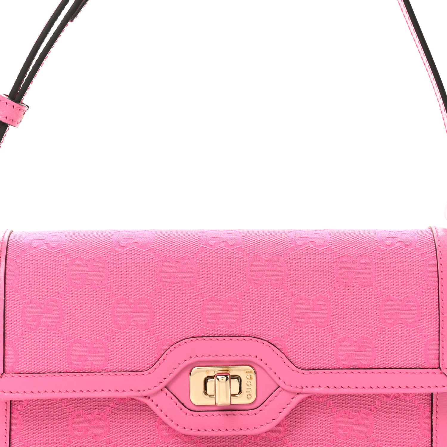 Gucci GG Monogram Scratch Lux Calfskin Mini Luce Shoulder Bag Rose Dark Blossom 7 of 9