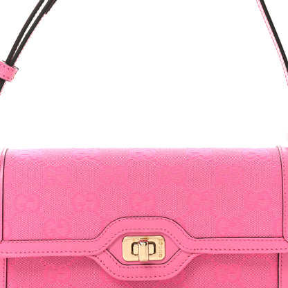 Gucci GG Monogram Scratch Lux Calfskin Mini Luce Shoulder Bag Rose Dark Blossom 7 of 9