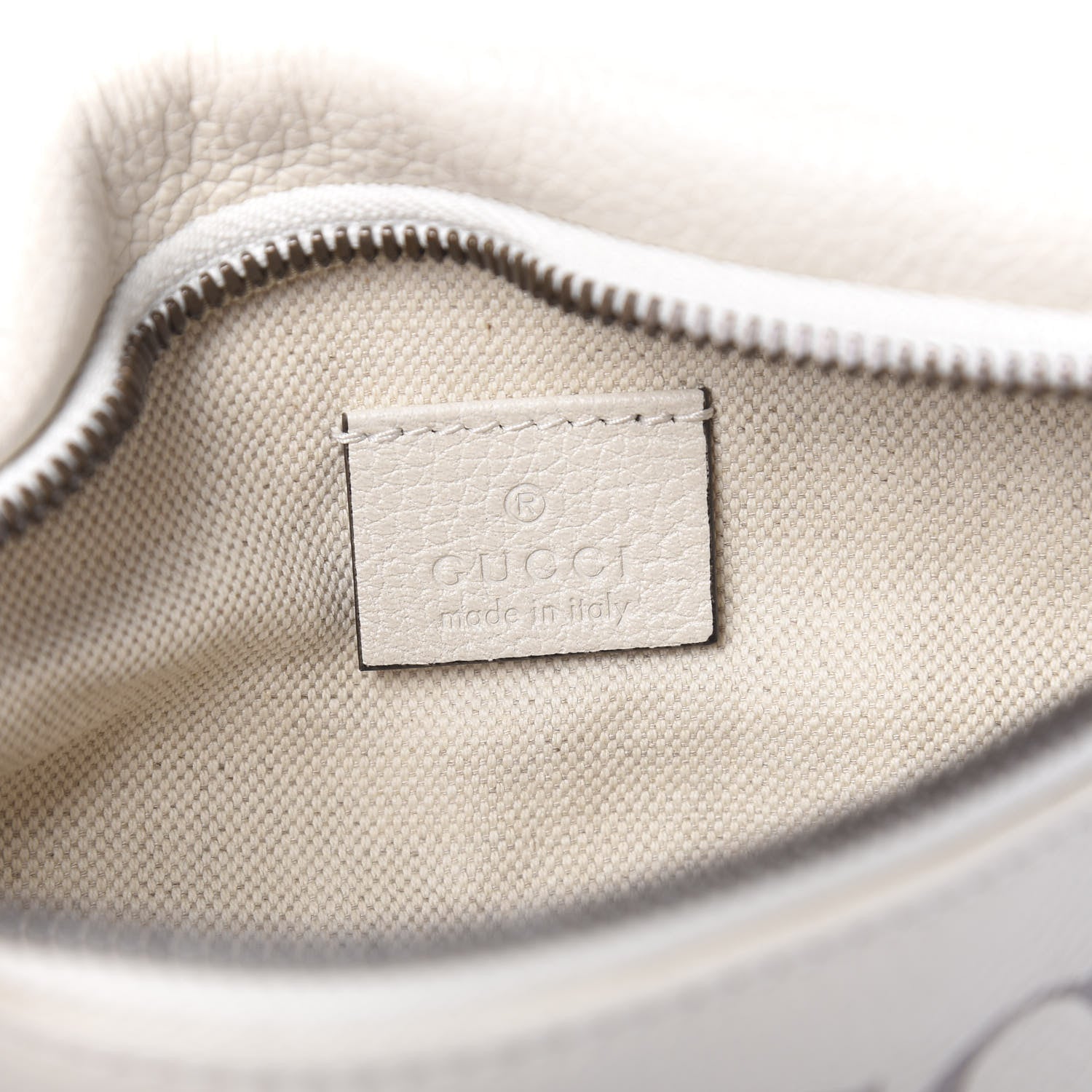 Gucci Grained Calfskin Small Logo Belt Bag White 5 of 9
