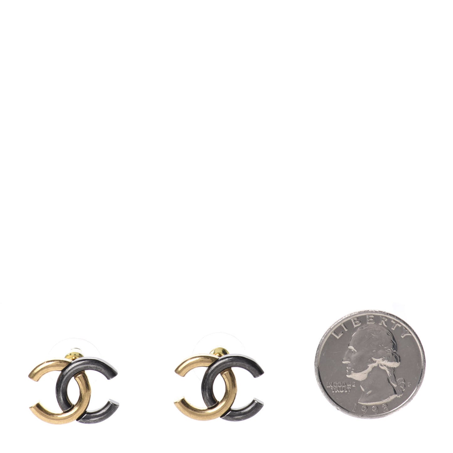 Metal CC Earrings Gold Ruthenium