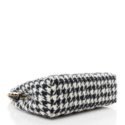 Chanel Tweed Houndstooth Quilted Nano Kelly Shopper Black White 4 of 11