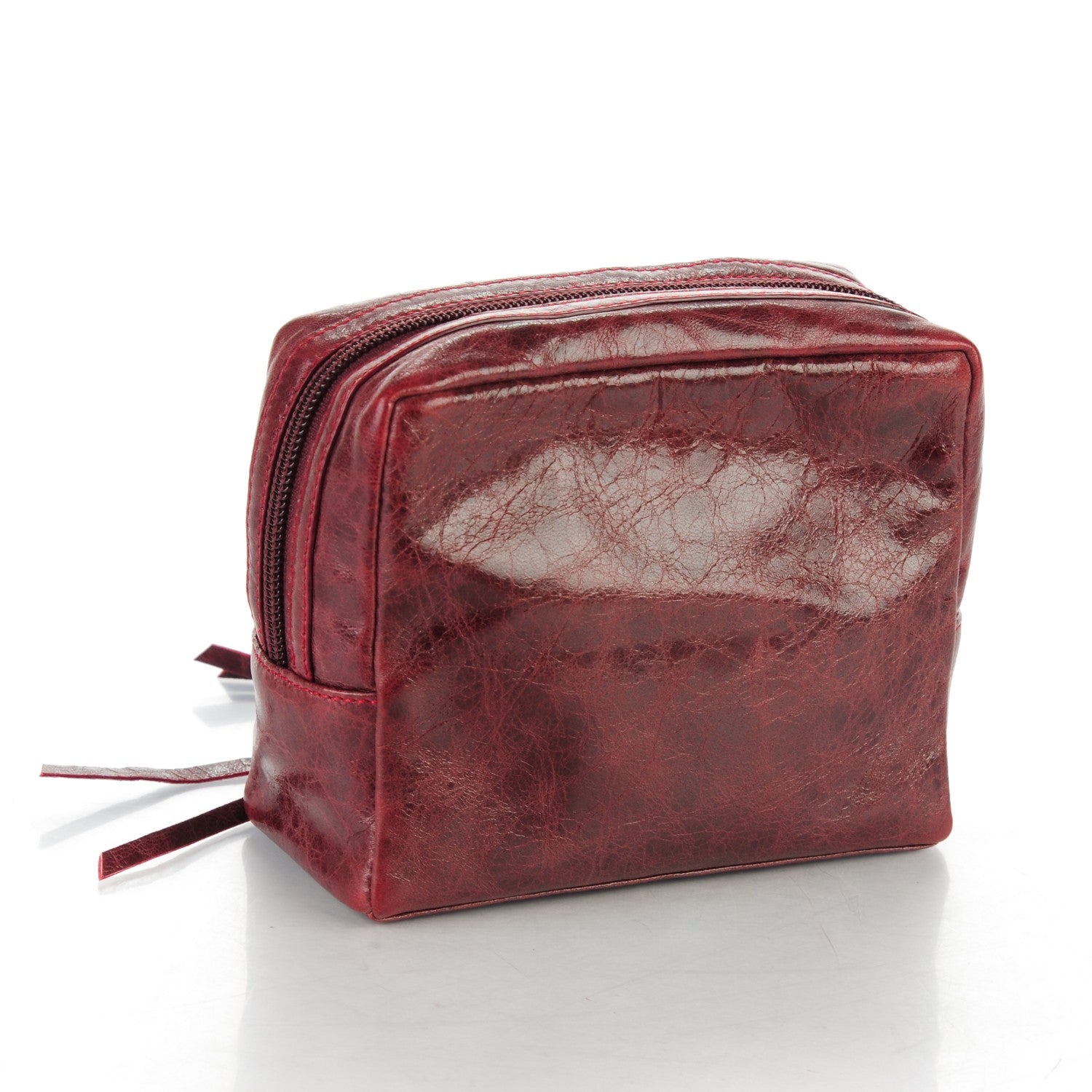 Balenciaga Chevre Classic Hardware Toilette Cosmetic Pouch Rouge Grenat 3 of 7