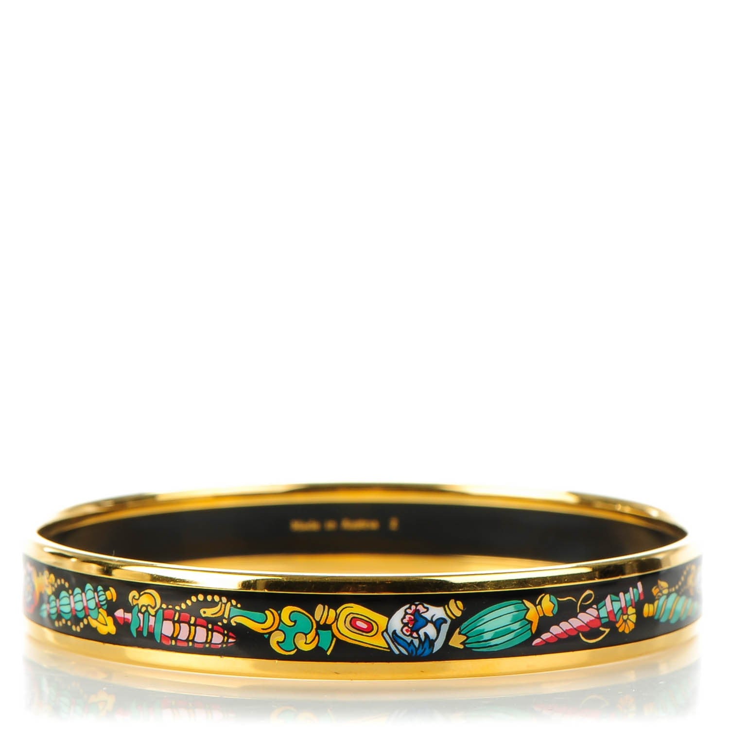 Hermes Enamel Printed Narrow Flacons Bracelet 62 3 of 6