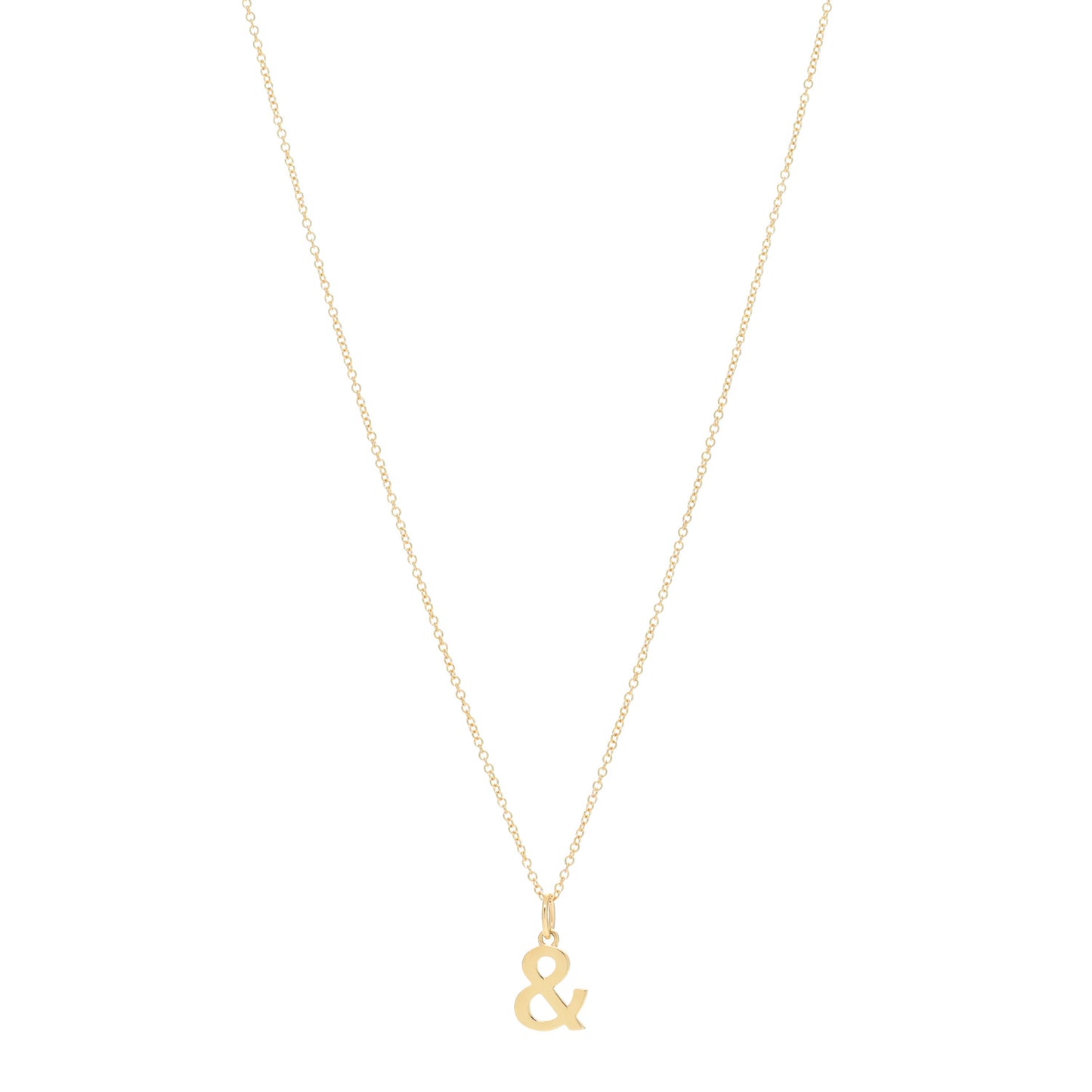 18K Yellow Gold Ampersand Pendant Necklace
