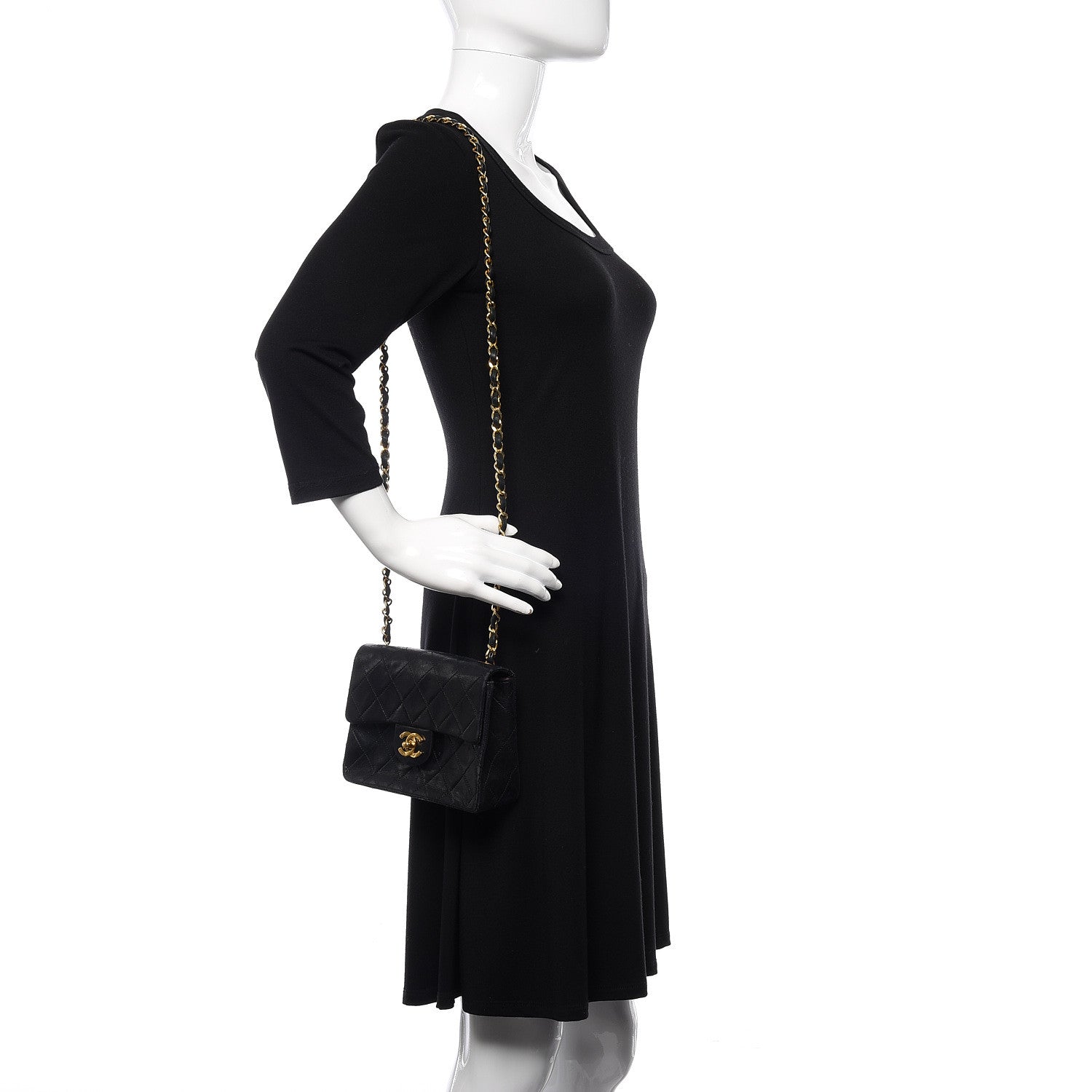 Chanel Lambskin Quilted Mini Square Flap Black 2 of 13