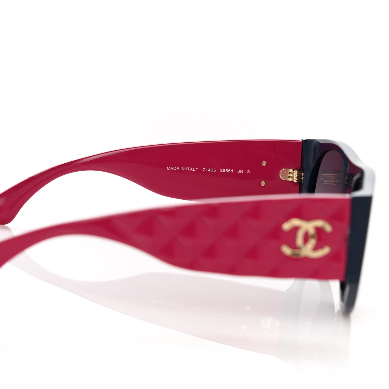 Chanel Acetate Quilted CC Pilot Sunglasses 71465 Pink Black 12 of 17