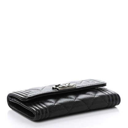 Chanel Caviar Quilted Small Boy Flap Wallet Black 4 of 8