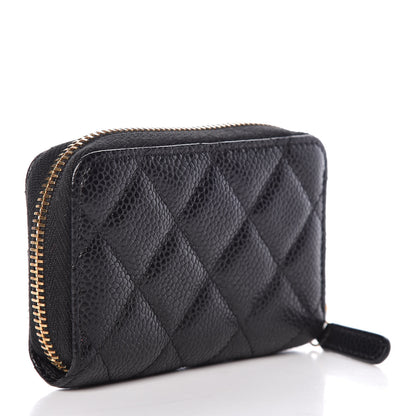 Chanel Caviar Quilted Zip Coin Purse Black 3 of 9