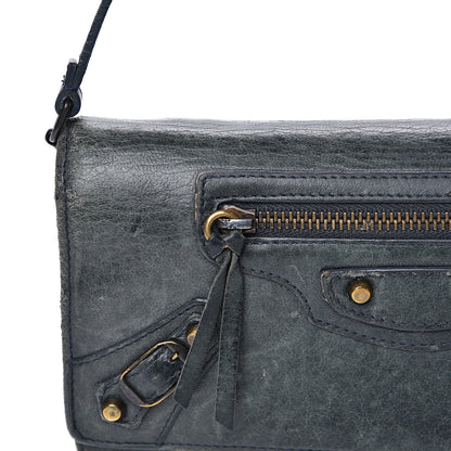 Balenciaga Agneau Classic Hardware Continental Wallet on Strap Anthracite 14 of 15