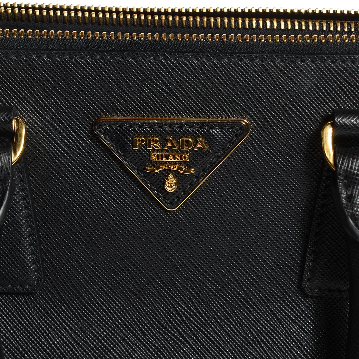 Saffiano Lux Small Double Zip Tote Nero Black