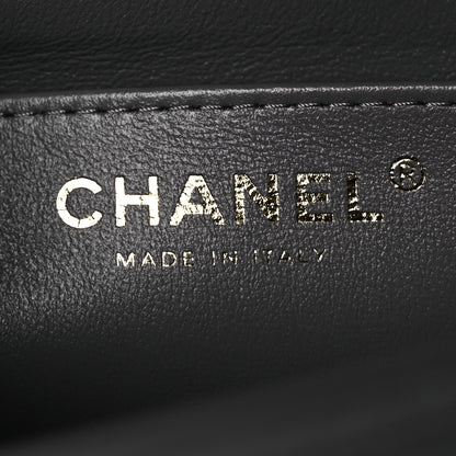 Chanel Lambskin Quilted Mini Top Handle Rectangular Flap Dark Grey 6 of 13