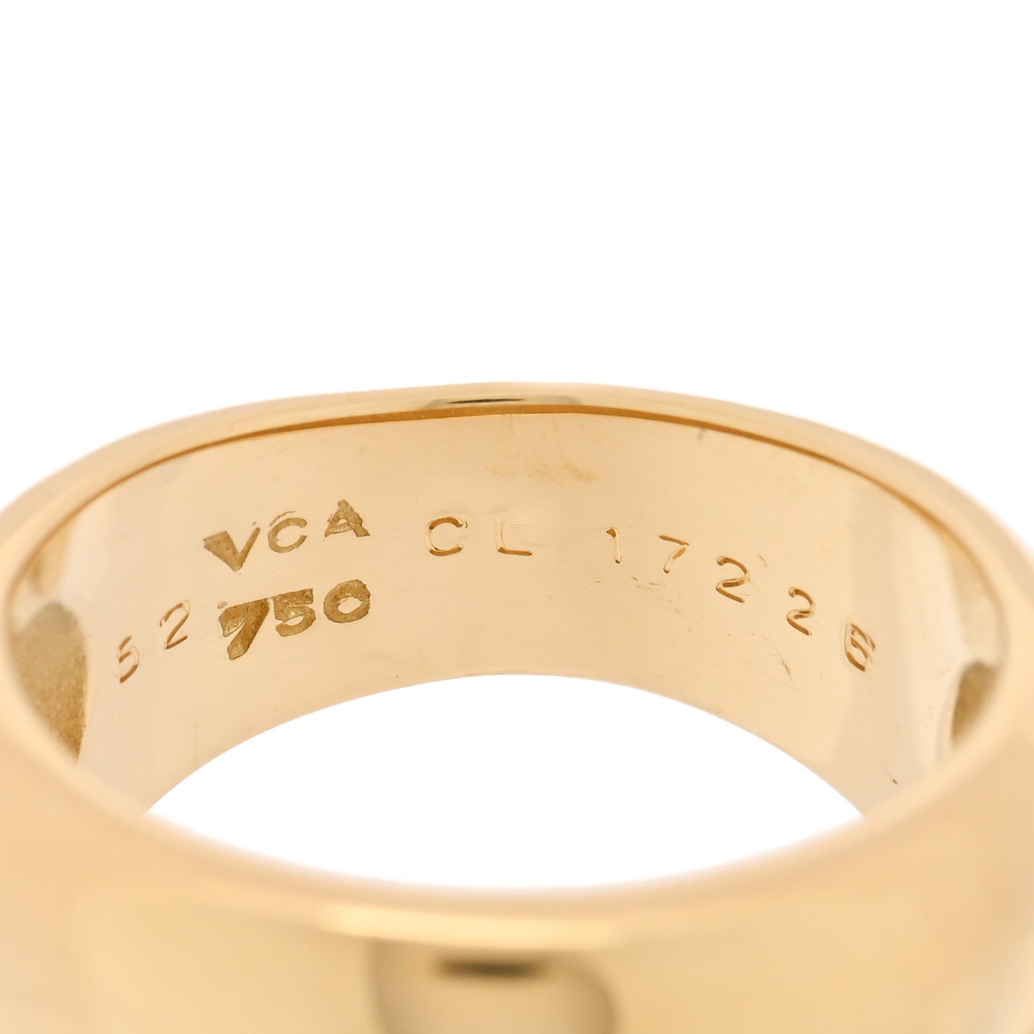 Van Cleef & Arpels 18K Yellow Gold Diamond Wave Ring 52 6 4 of 4