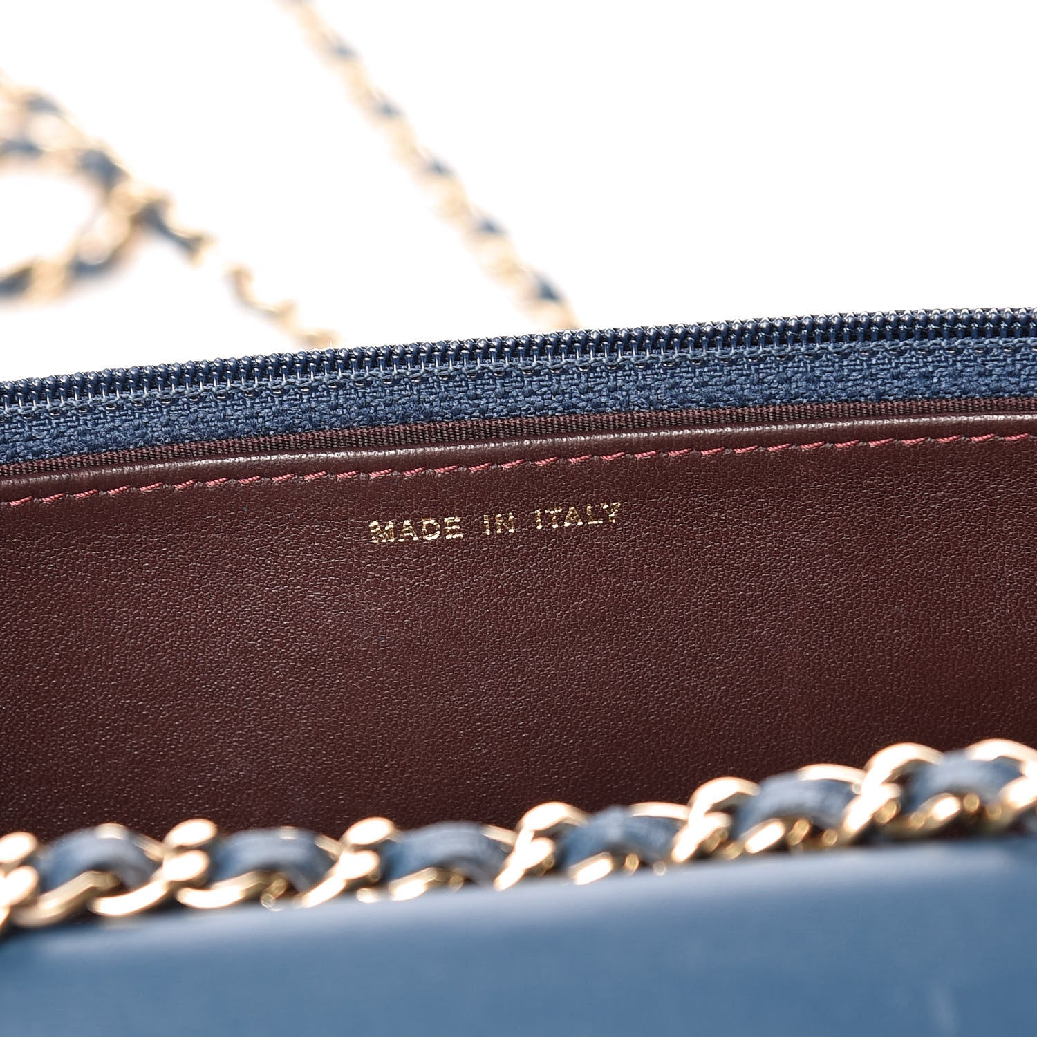 Chanel Lambskin Quilted Trendy CC Wallet On Chain WOC Blue 7 of 27