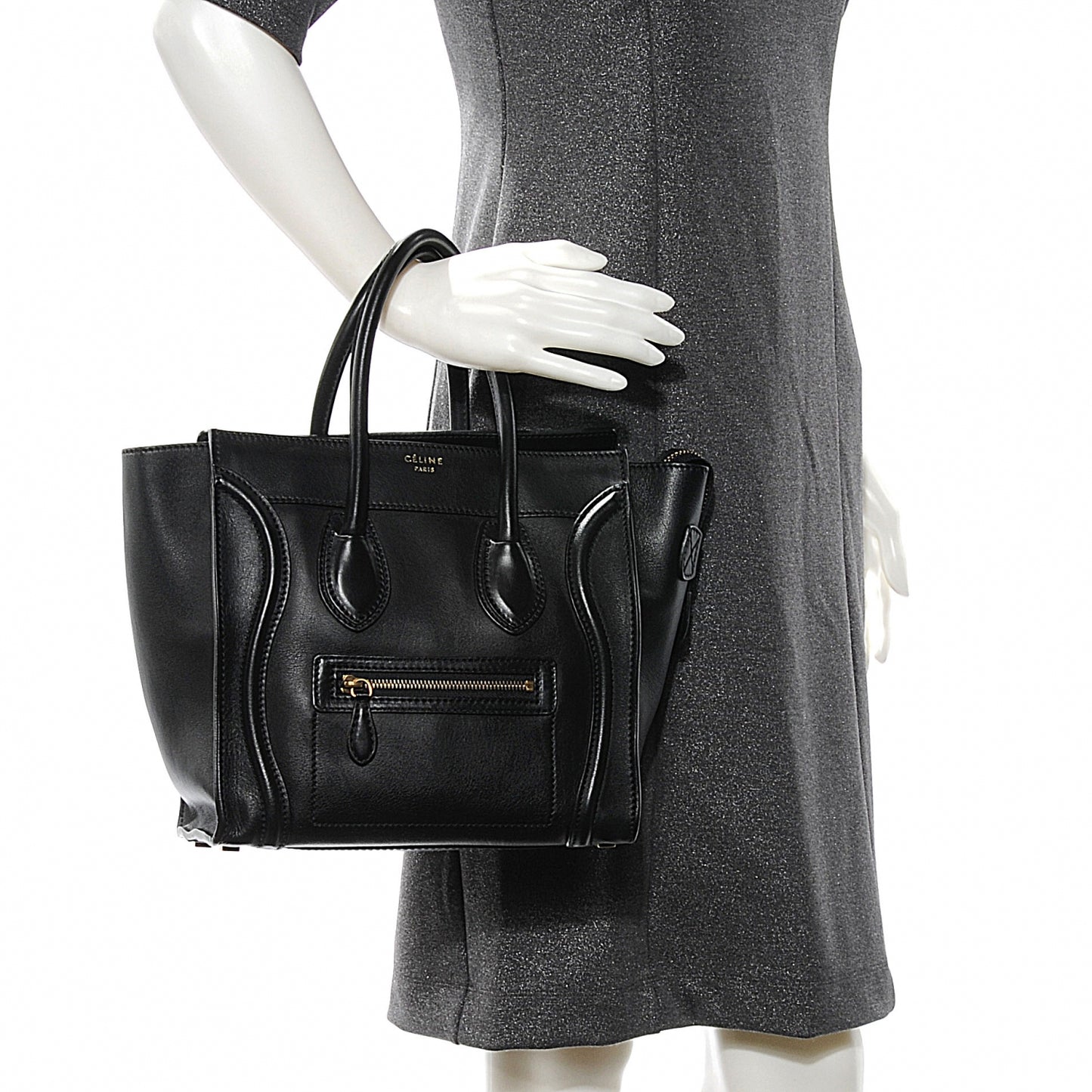 Drummed Leather Micro Luggage Bag Black