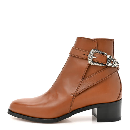 Gucci Calfskin Jakarta Buckle Boots 9 Cuir 1 of 10