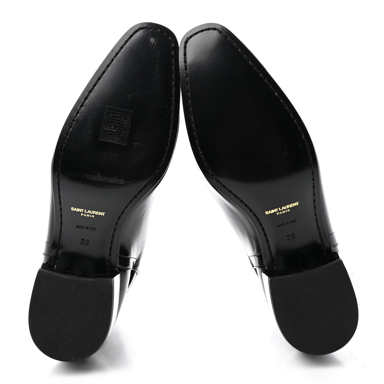 Saint Laurent Patent Clementi Ankle Zip Boot 39 Black 5 of 21