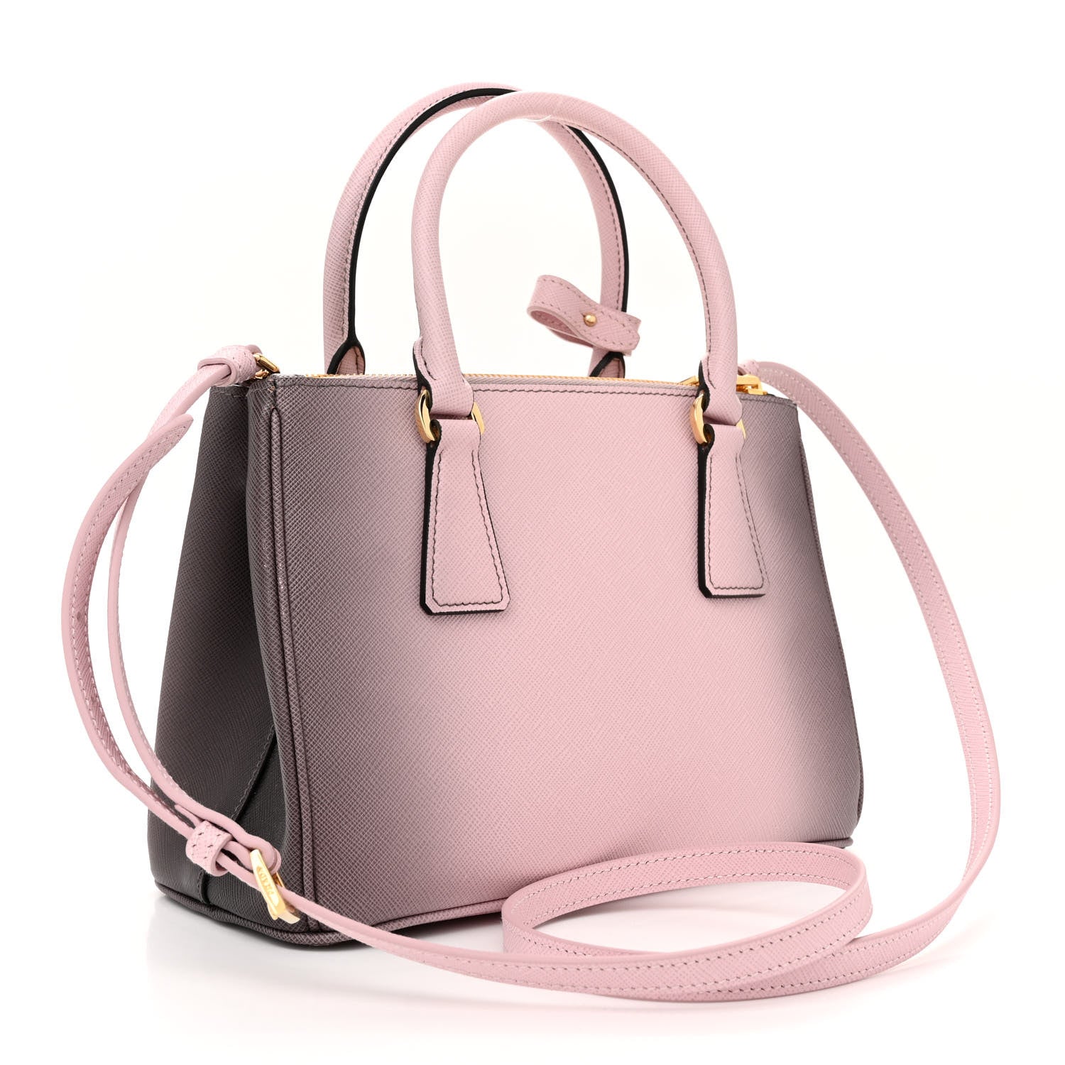 Prada Saffiano Lux Small Galleria Double Zip Tote Gradient Alabaster Pink 3 of 13
