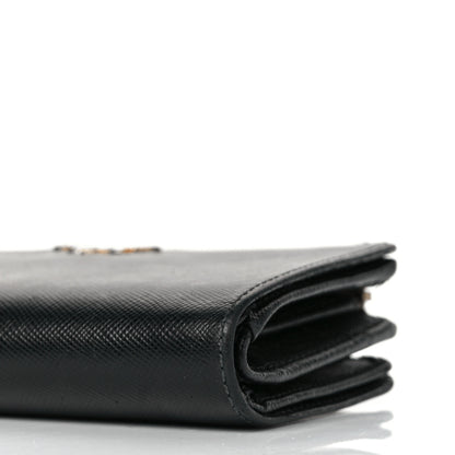 Prada Saffiano Metal Compact Wallet Black 9 of 9