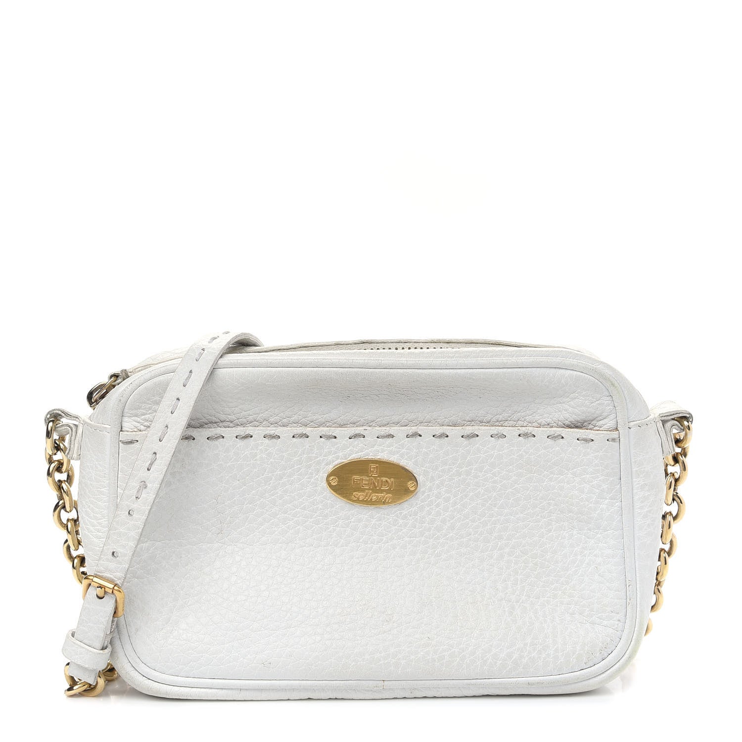 Fendi Cuoio Romano Selleria Crossbody White 1 of 11