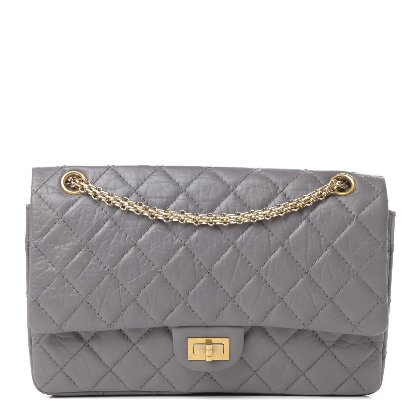 Aged Calfskin Quilted 2.55 Reissue 226 Flap Grey