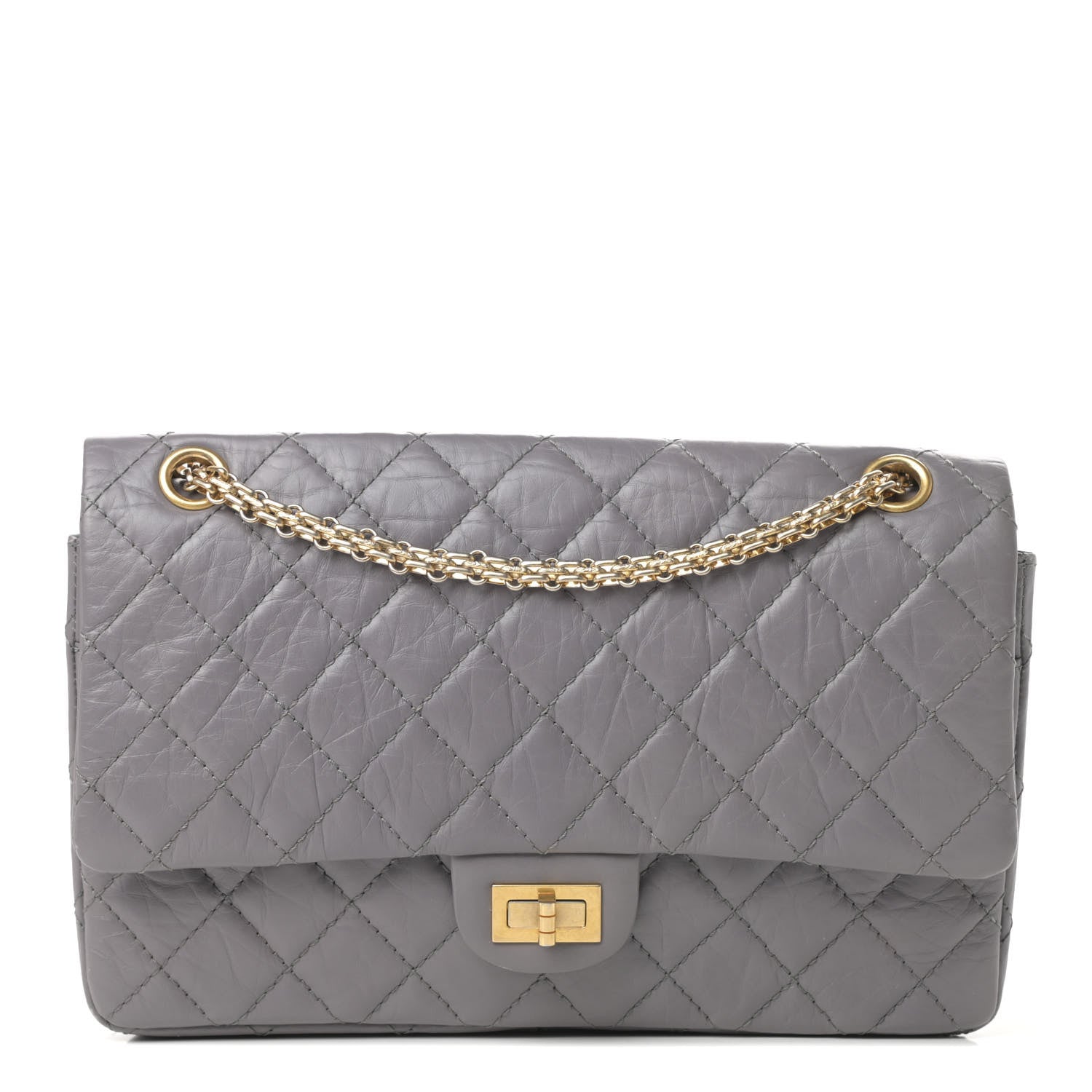 Chanel Aged Calfskin Quilted 2.55 Reissue 226 Flap Grey 1 of 18