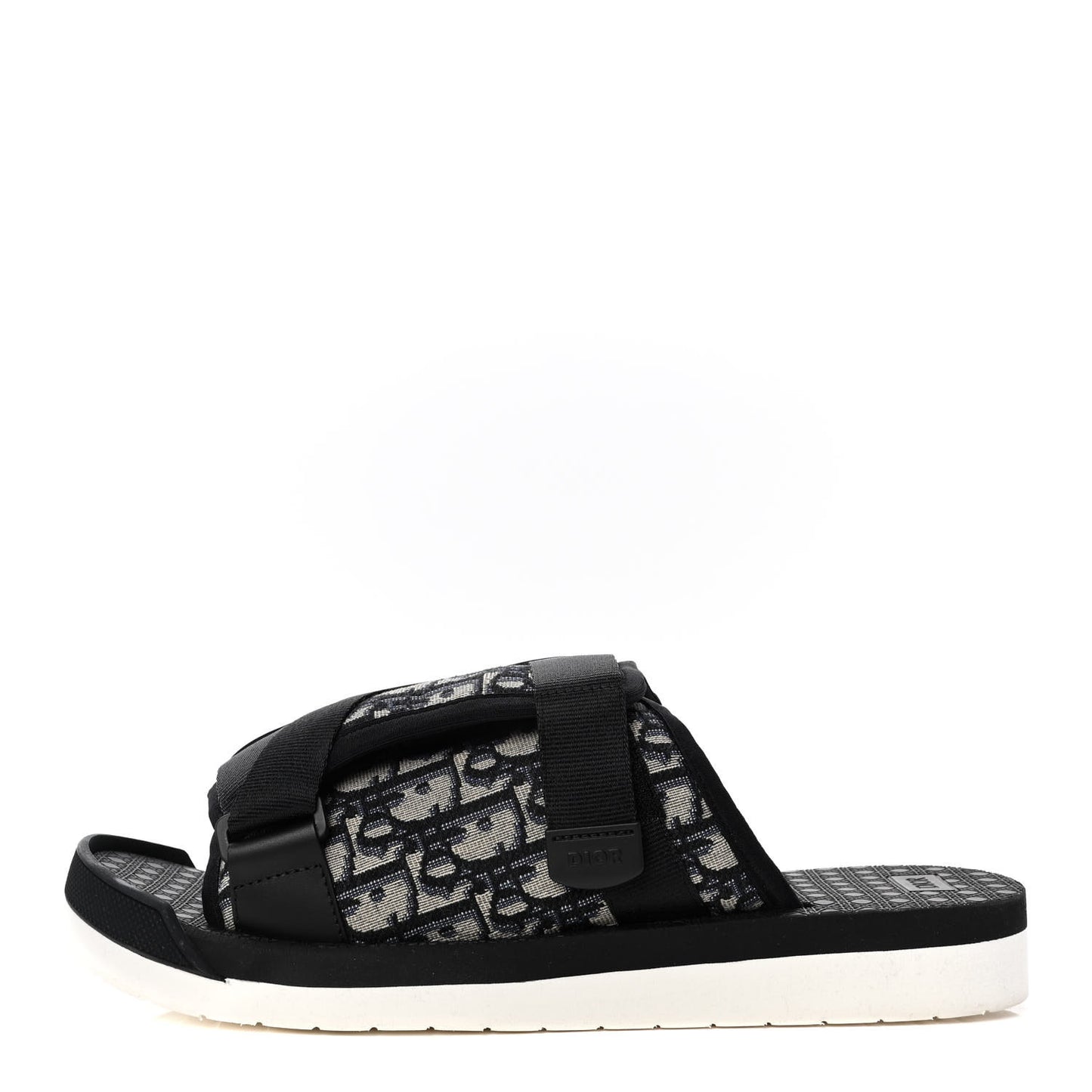 Oblique Jacquard Mens Alpha Sandals 45 Beige Black