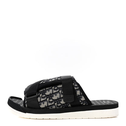 Christian Dior Oblique Jacquard Mens Alpha Sandals 45 Beige Black 1 of 4