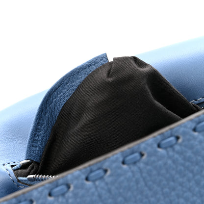 Fendi Cuoio Roma Sellerissima Nappa Sintetica Tape Stitch Baguette Placca Placca Argento Blue 7 of 15
