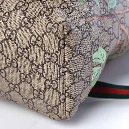 Gucci GG Supreme Monogram Tian Web Single Buckle Backpack Beige Multicolor New Acero 12 of 12
