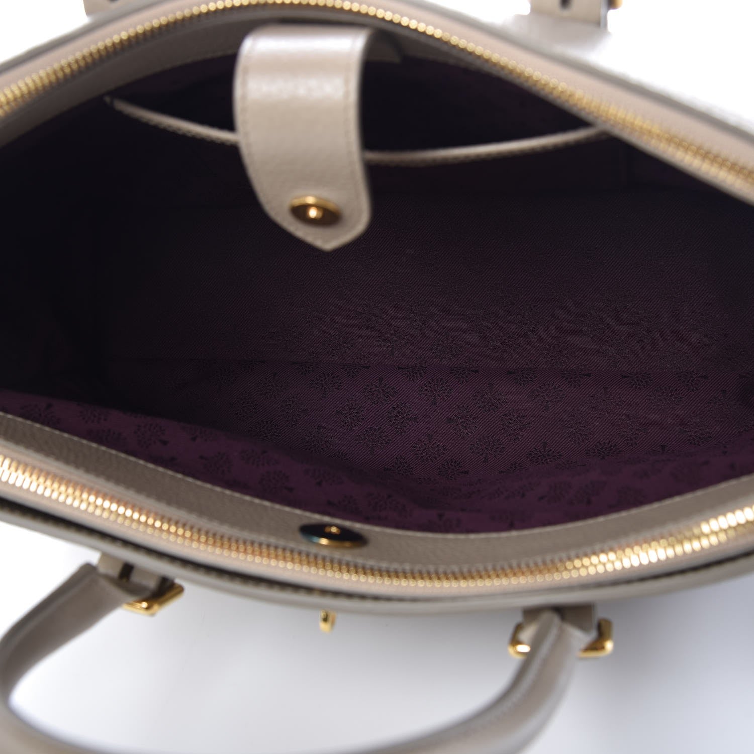 Mulberry Classic Grain Calfskin Small Bayswater Double Zip Tote Dune 6 of 8