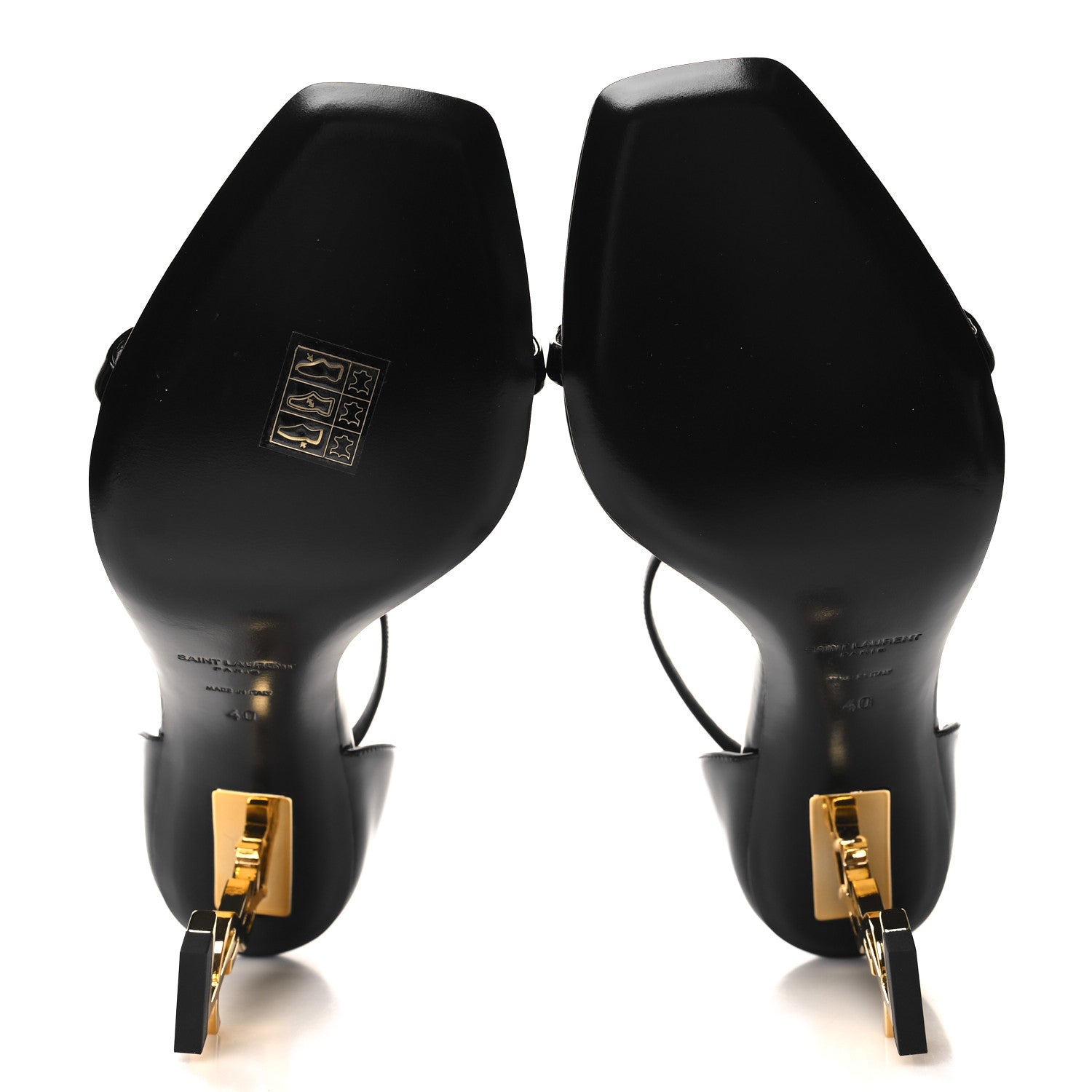 Saint Laurent Patent Calfskin Opyum 85 Sandals 40 Black 5 of 9