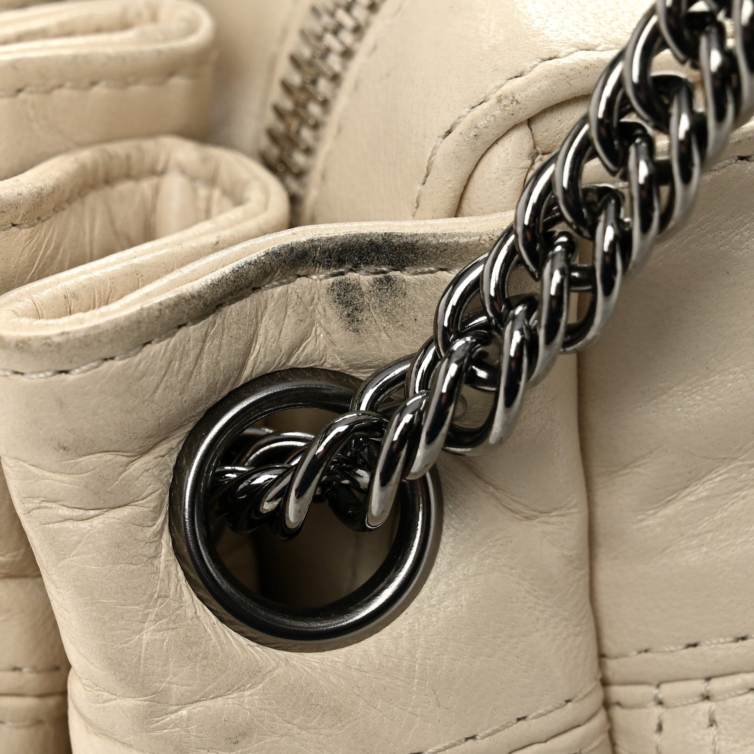 Chanel Lambskin LAX East West Shoulder Bag Ivory 12 of 12