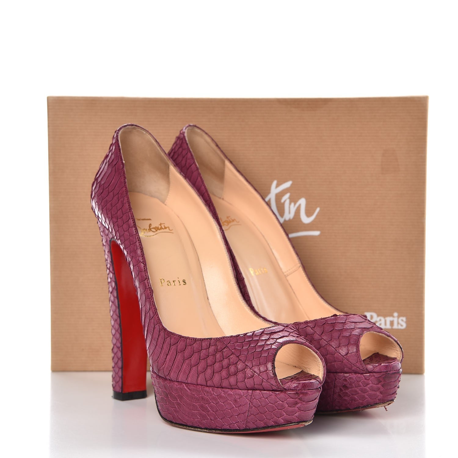 Christian Louboutin Watersnake Bambou 140 Pumps 39 Amethyste 11 of 11