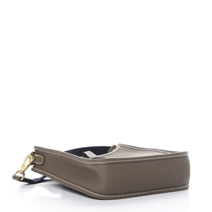 Hermes Taurillon Clemence Amazone Evelyne TPM Etoupe Bleu Indigo 3 of 10