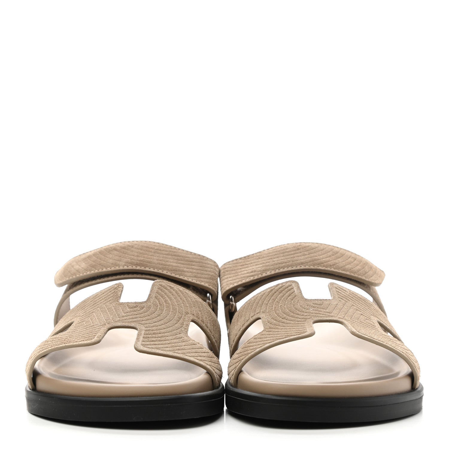 Hermes Suede Goatskin Chaine d'Ancre Womens Chypre Sandals 39 Beige Sable 2 of 10