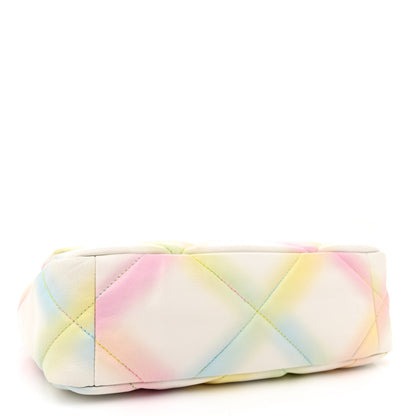 Chanel Printed Goatskin Quilted Medium Chanel 19 Flap White Multicolor 4 of 11