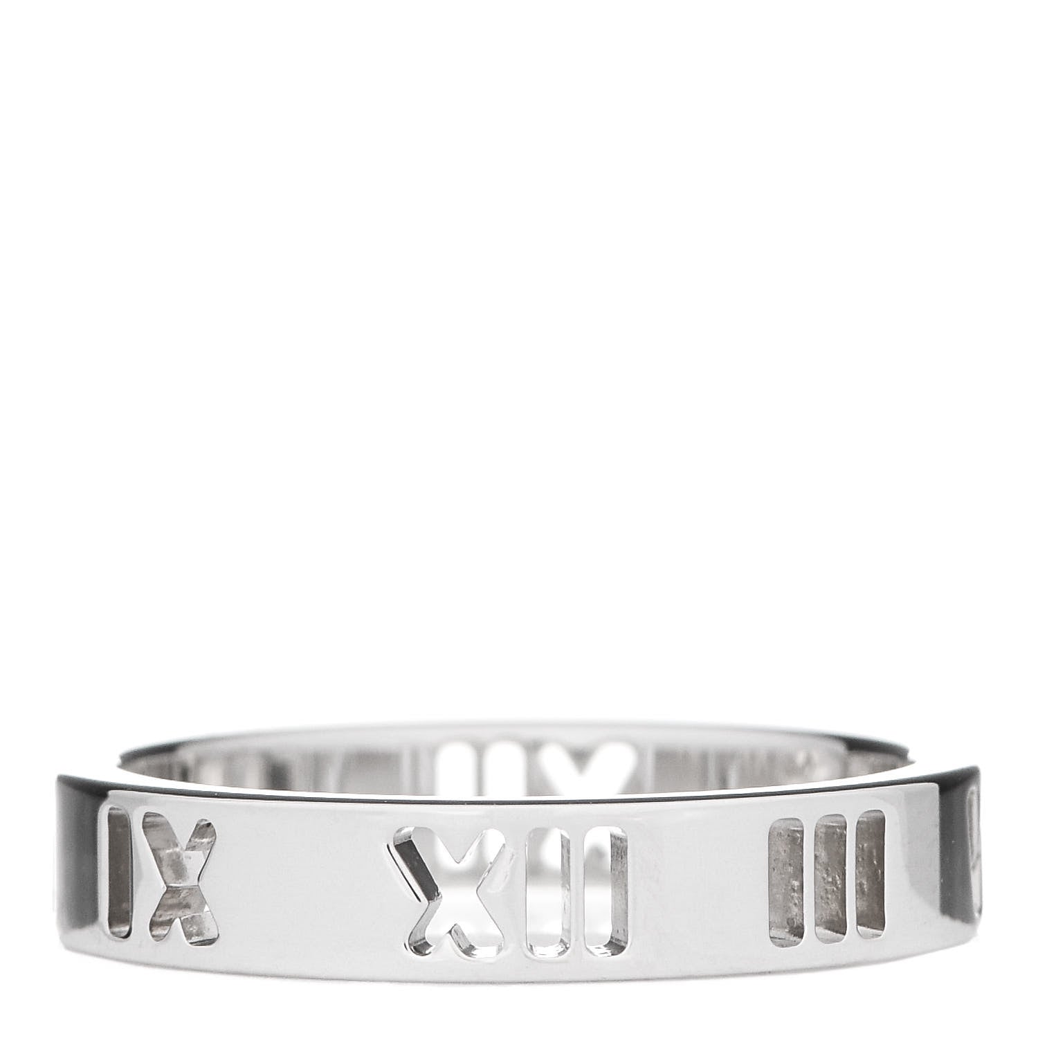 Tiffany Sterling Silver Narrow Atlas Pierced Ring 50 5.25 1 of 5