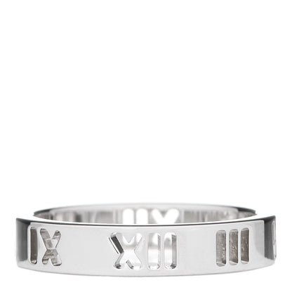 Tiffany Sterling Silver Narrow Atlas Pierced Ring 50 5.25 1 of 5