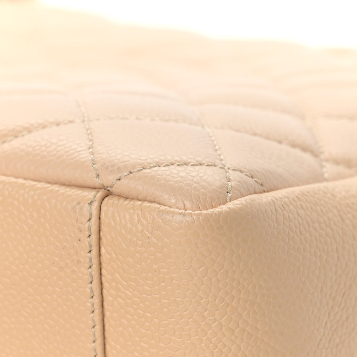 Caviar Quilted Grand Shopping Tote GST Beige Clair