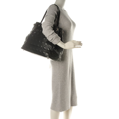 Christian Dior Coated Canvas Cannage Medium Panarea Tote Black 2 of 8