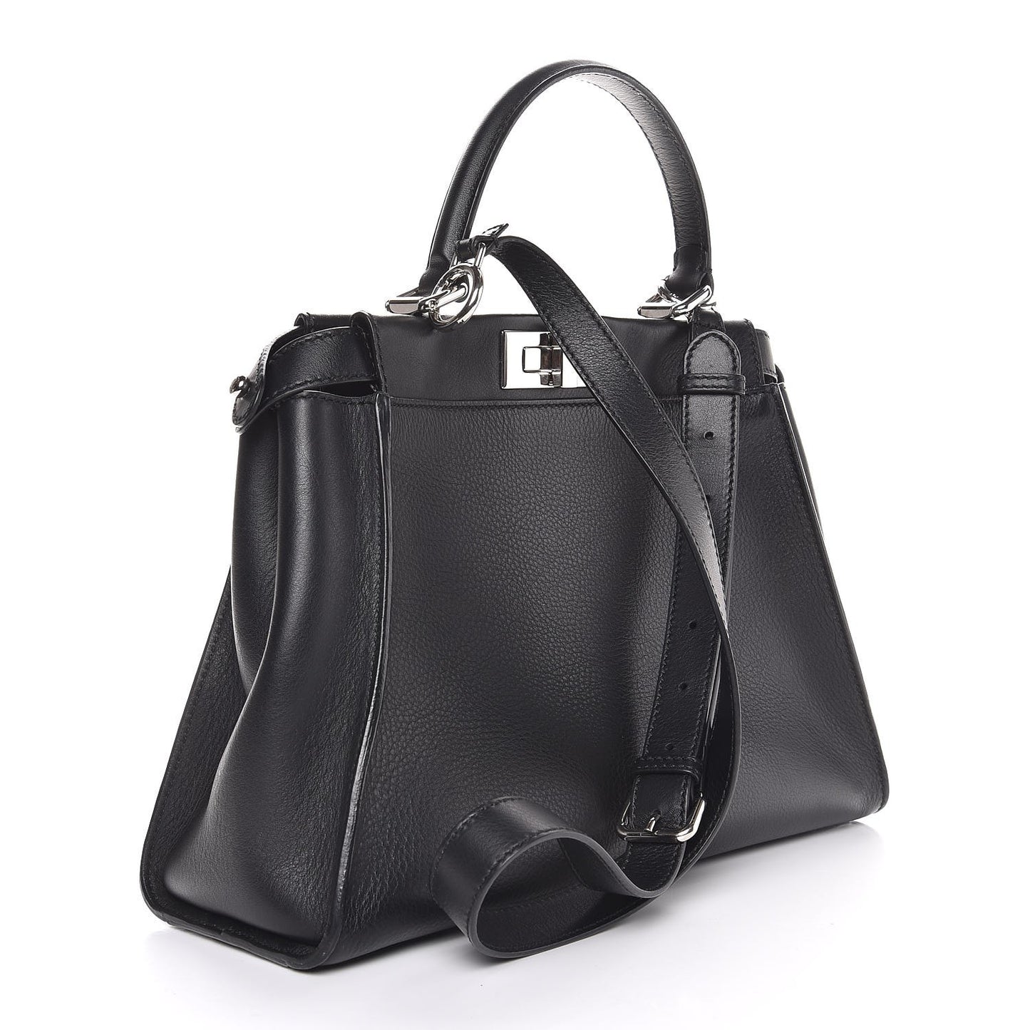 Vitello Seta Python Crocodile Monster Eyes Medium Peekaboo Iconic Satchel Black Girasole