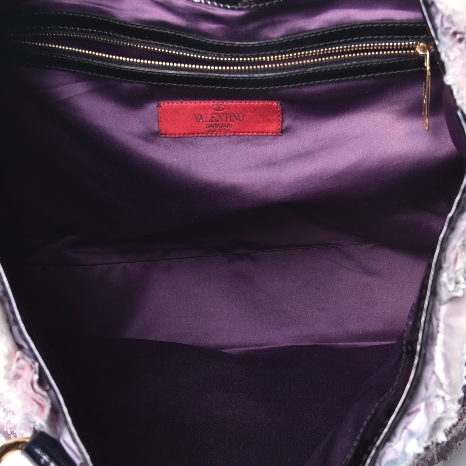 Valentino Garavani Silk Georgette Rosier Tote Purple 5 of 8