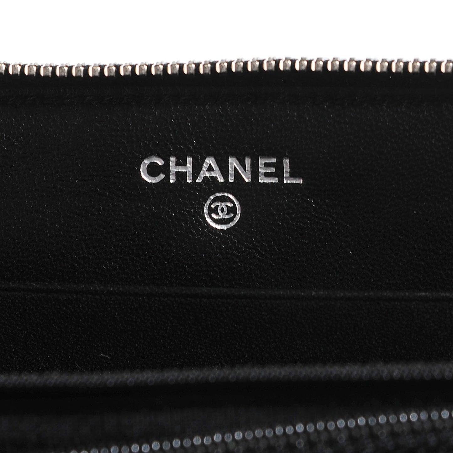 Lambskin Quilted Large Zip Around Wallet Black