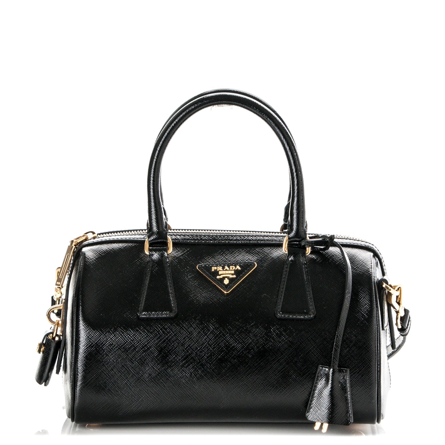 Prada Saffiano Vernice Petite Bowler Black 1 of 6